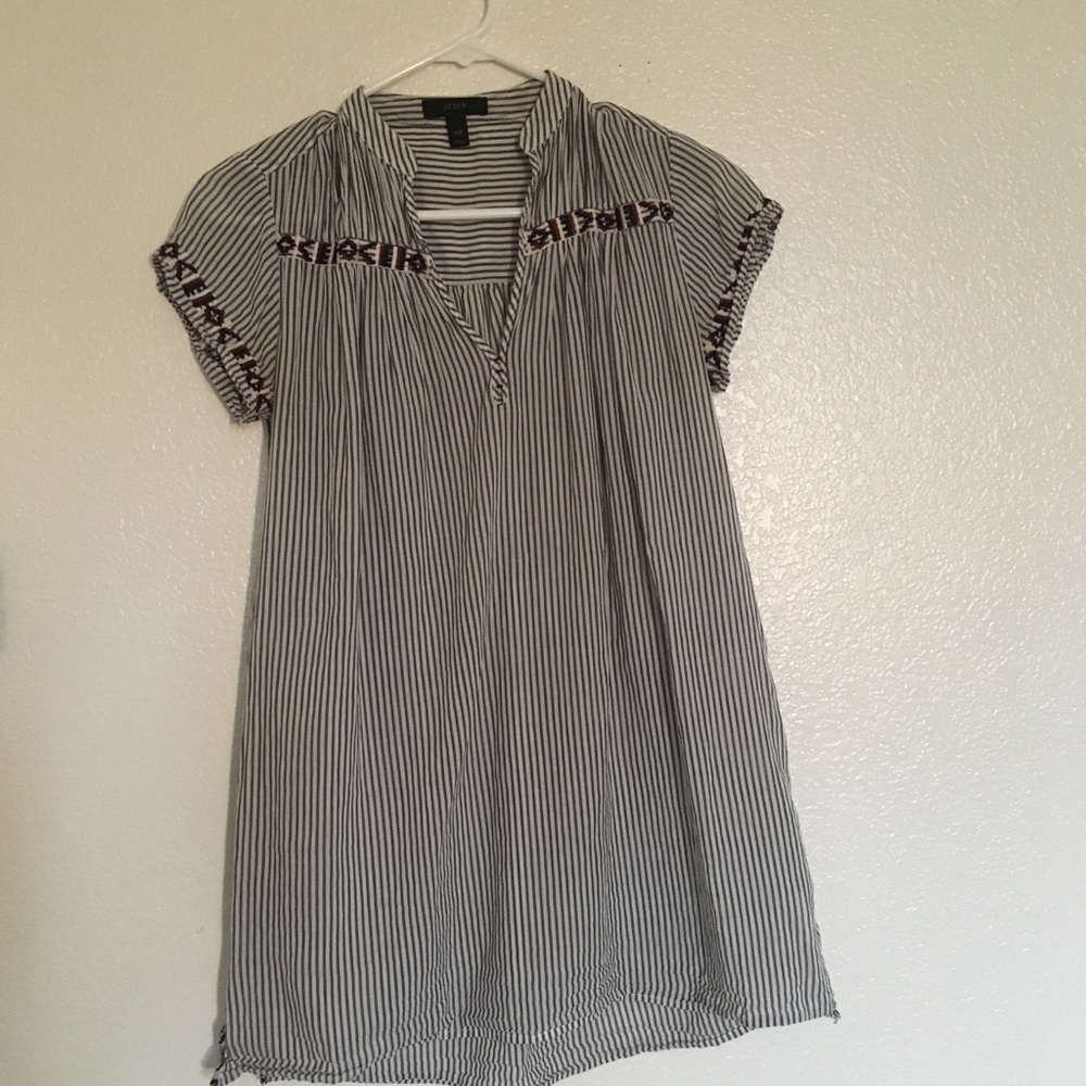 J crew penstripe blouse